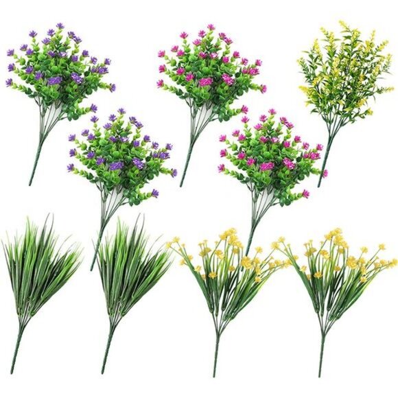 9pcs Artificial UV Resistant Silk Plants for Outdoor - Picture 5 of 7